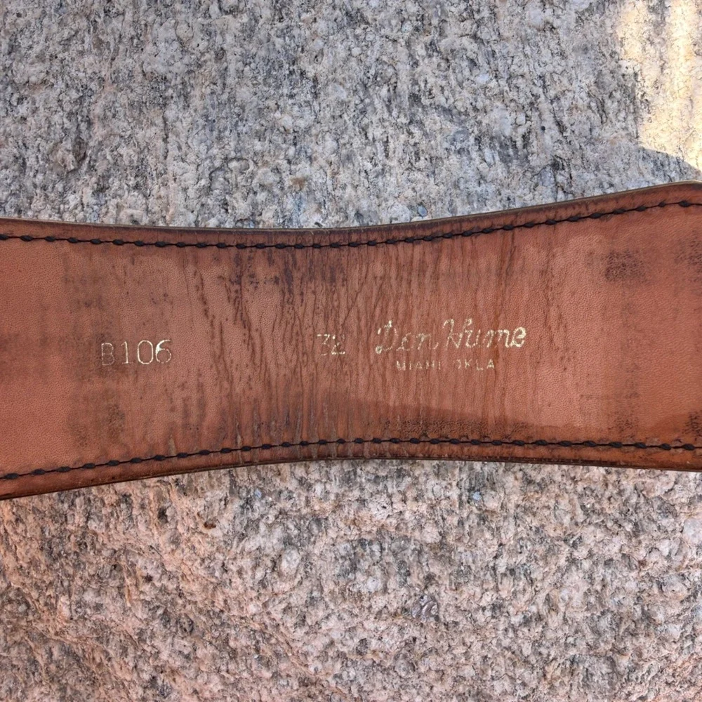 VTG Don Hume Leather Border Patrol‎ Belt Mens 32 Black Brass Buckle B106 Police